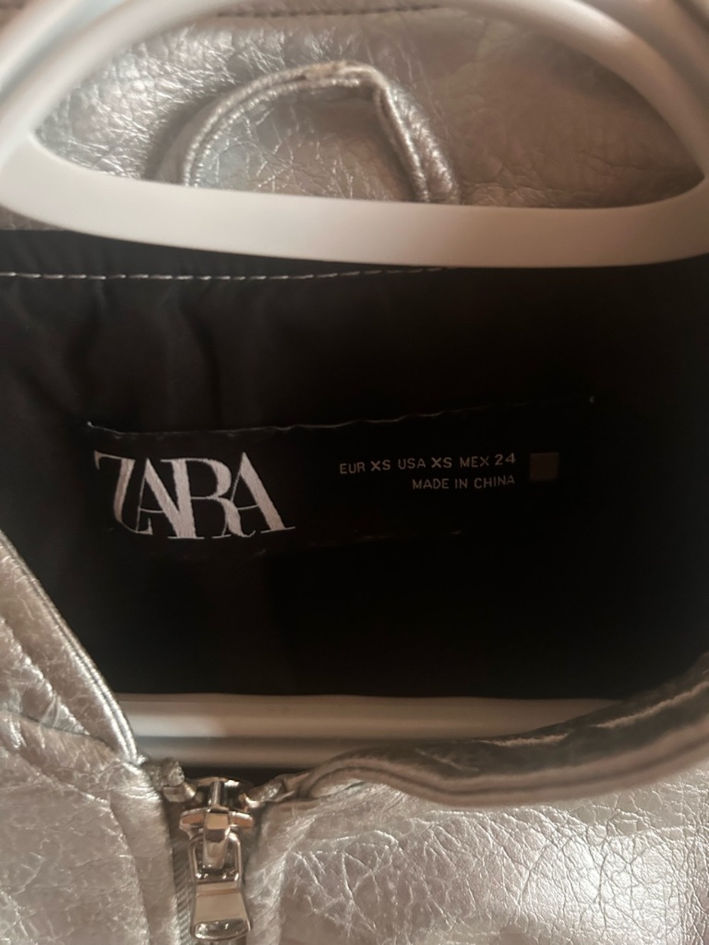 Zara Silver Metallic Bomber Jacket - Picture 4 of 4